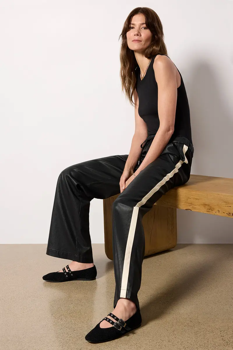 Women's Coated Twill Track Pants 1