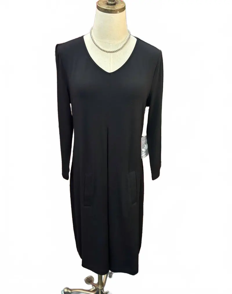 Women's Core Travel Wrinkle-Free Midi Dress In Black 1
