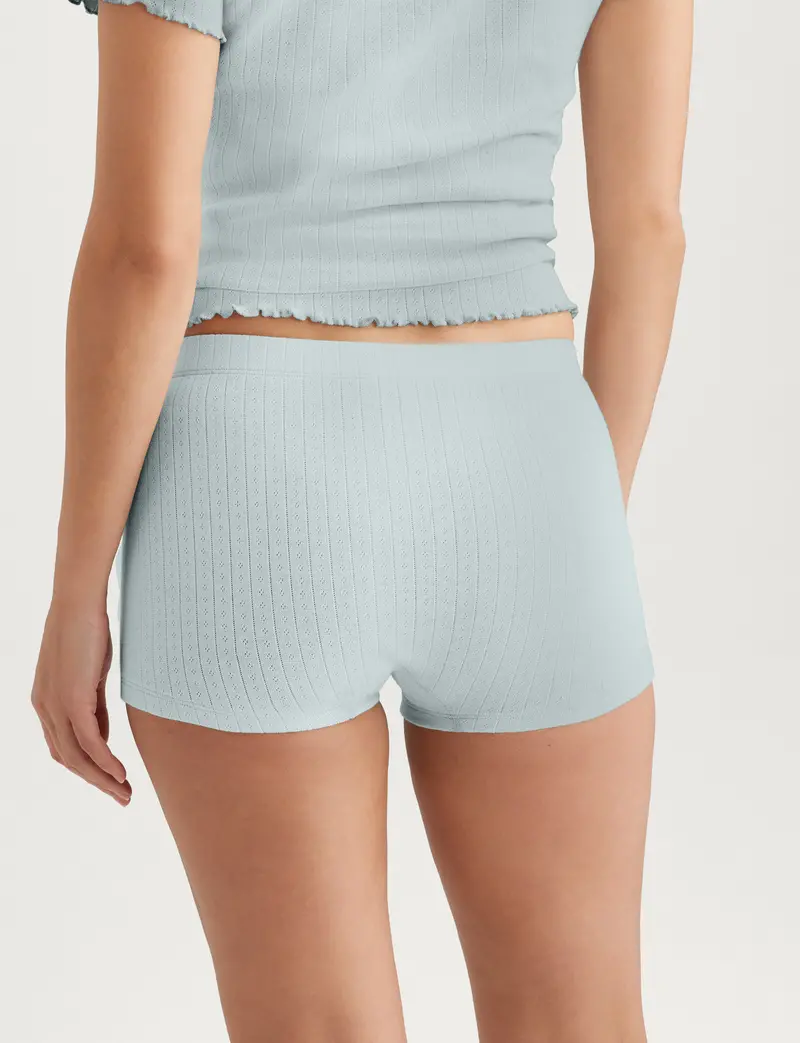 Women's Cotton Pointelle High Rise Boyshort 1