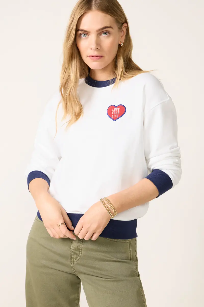 Women's Crew Neck Patch Sweatshirt 1