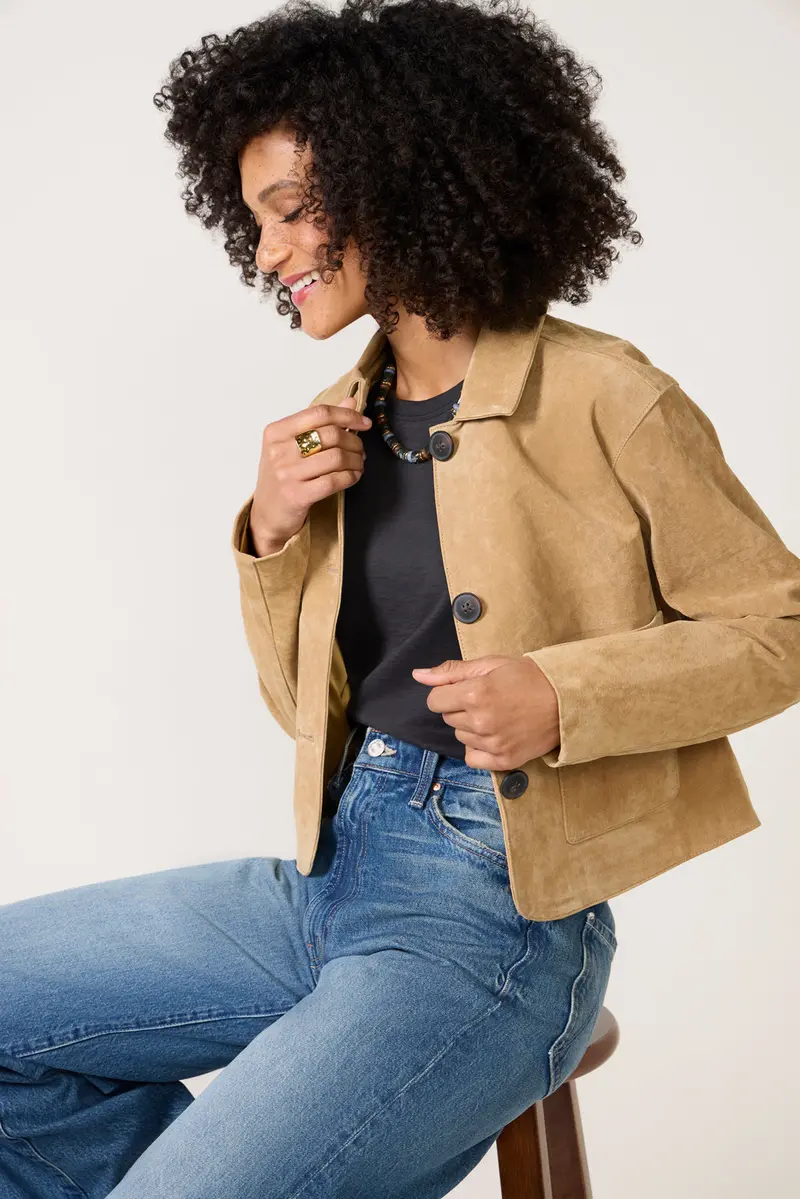 Women's Crop Suede Jacket 1