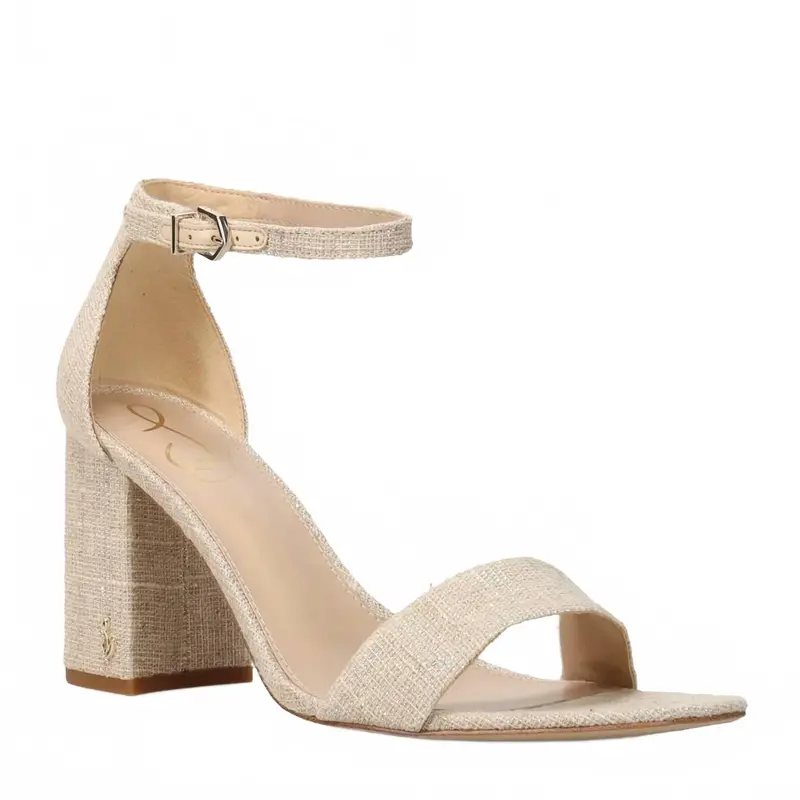 Women's Daniella Ankle-Strap Sandal In Gold/Linen 1