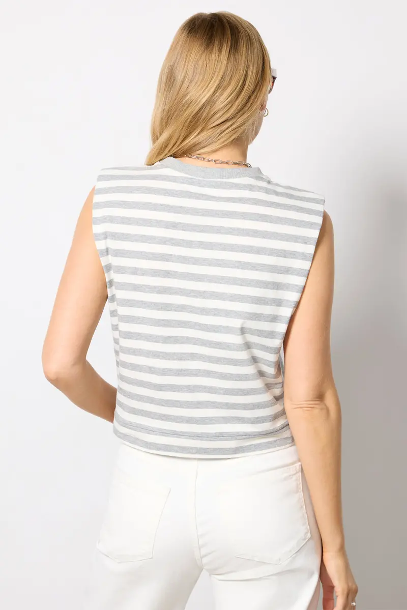 Women's Daphne Strong Shoulder Stripe Top 4