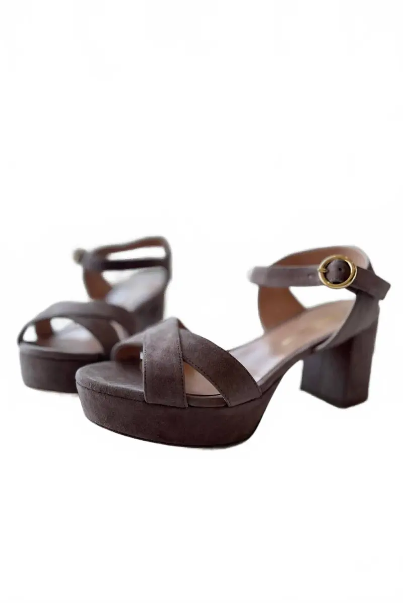Women's Deidre Suede Heels In Greige 1