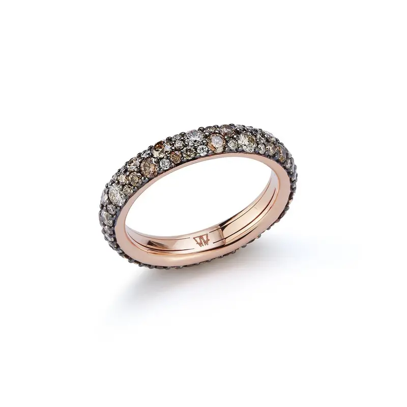 Women's Diamond Band Ring In Champagne 1