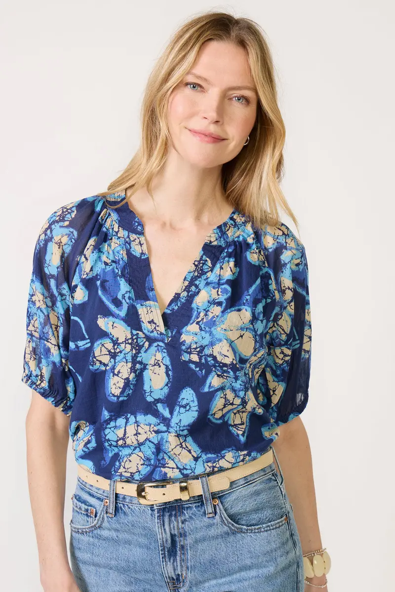 Women's Drew Split Neck Blouse 1