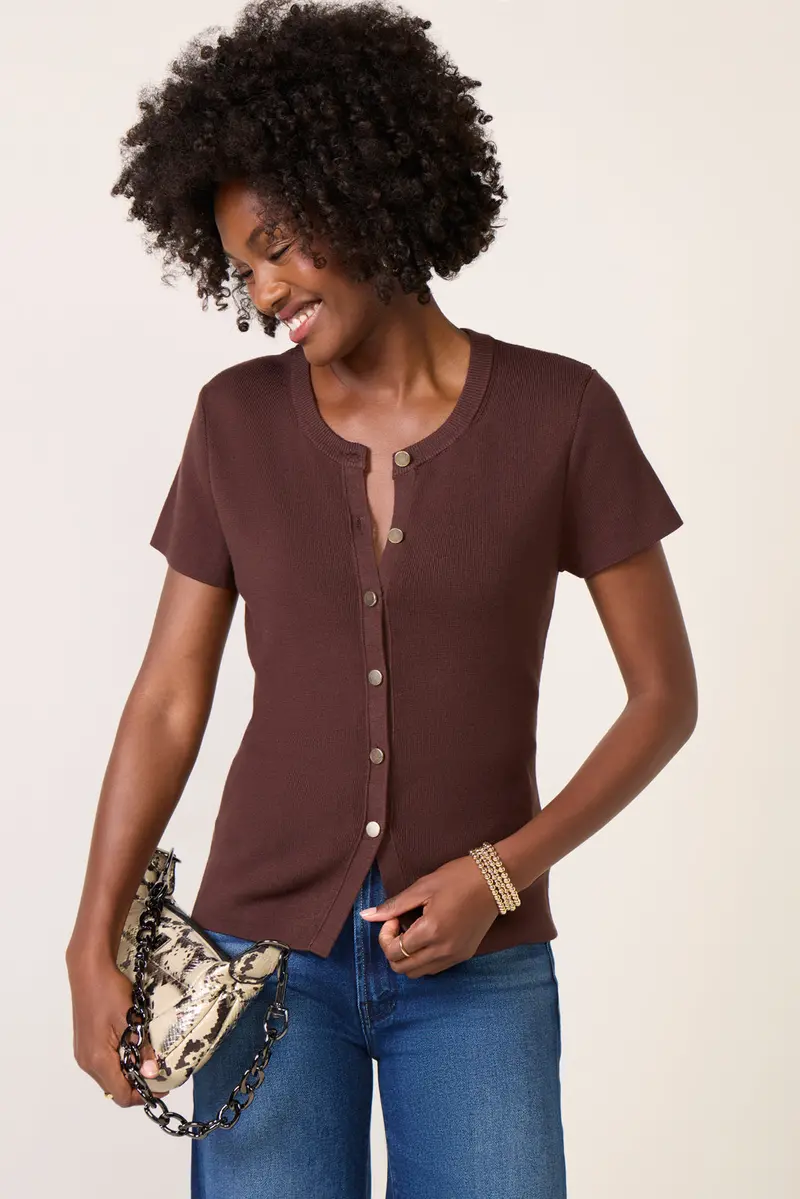 Women's Eden Button Front Sweater Top 1