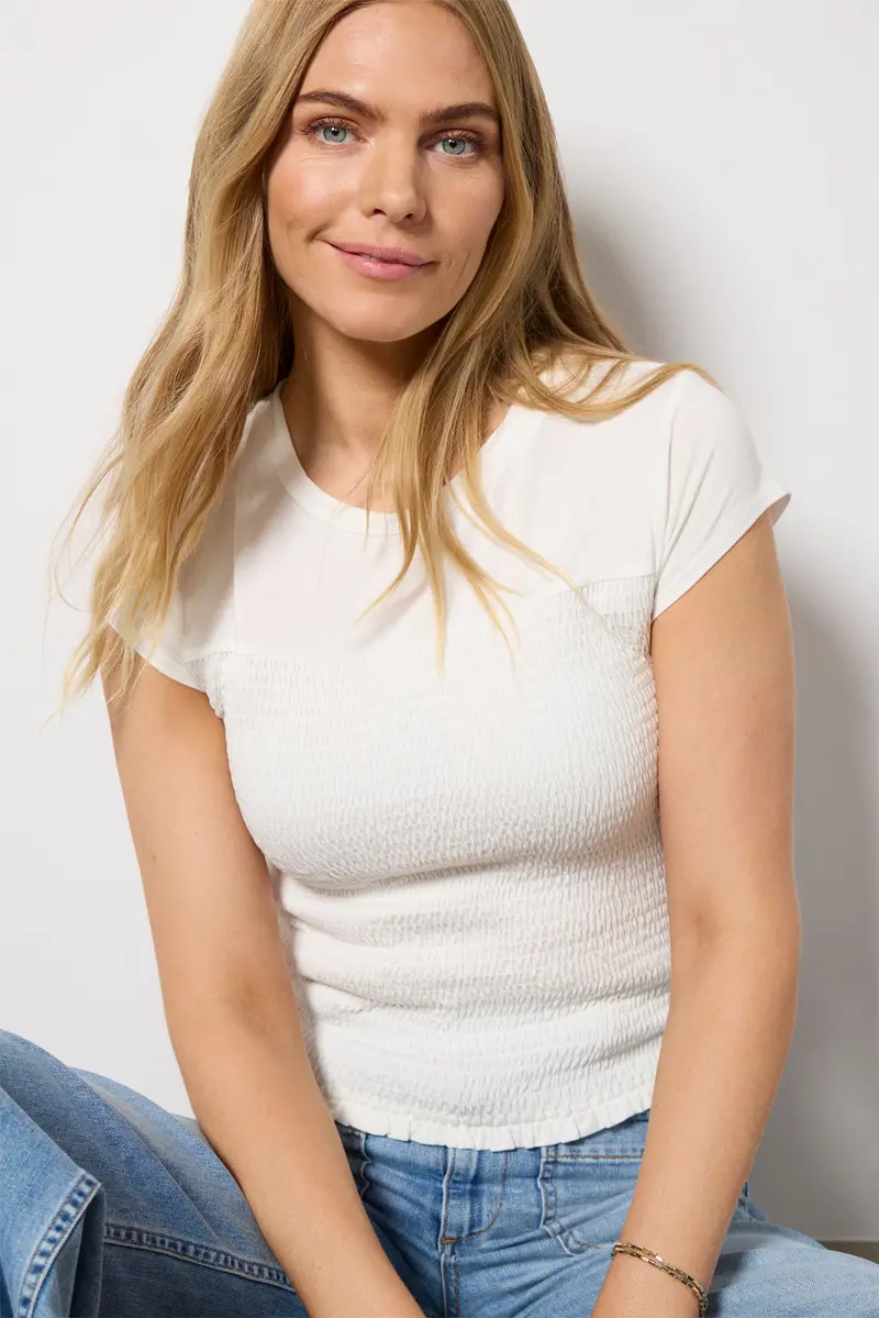 Women's Elena Short Sleeve Smocked Top 1