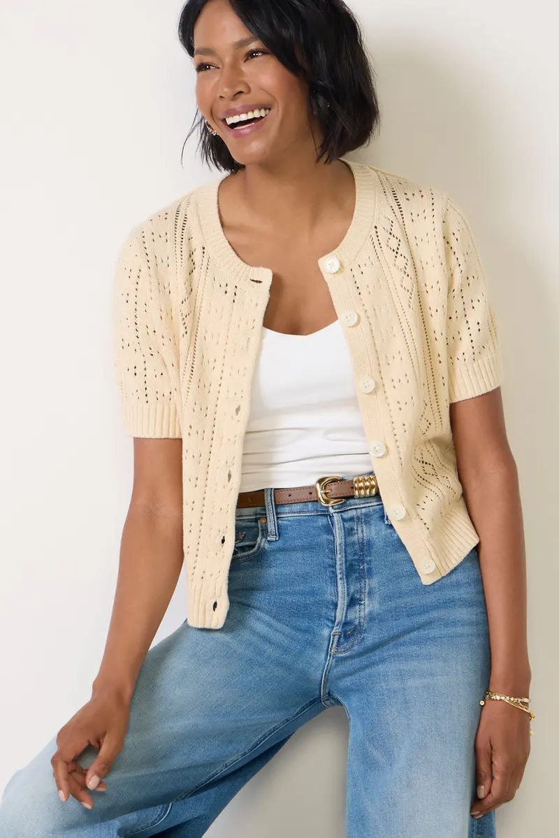 Women's Elle Pointelle Cardigan 1