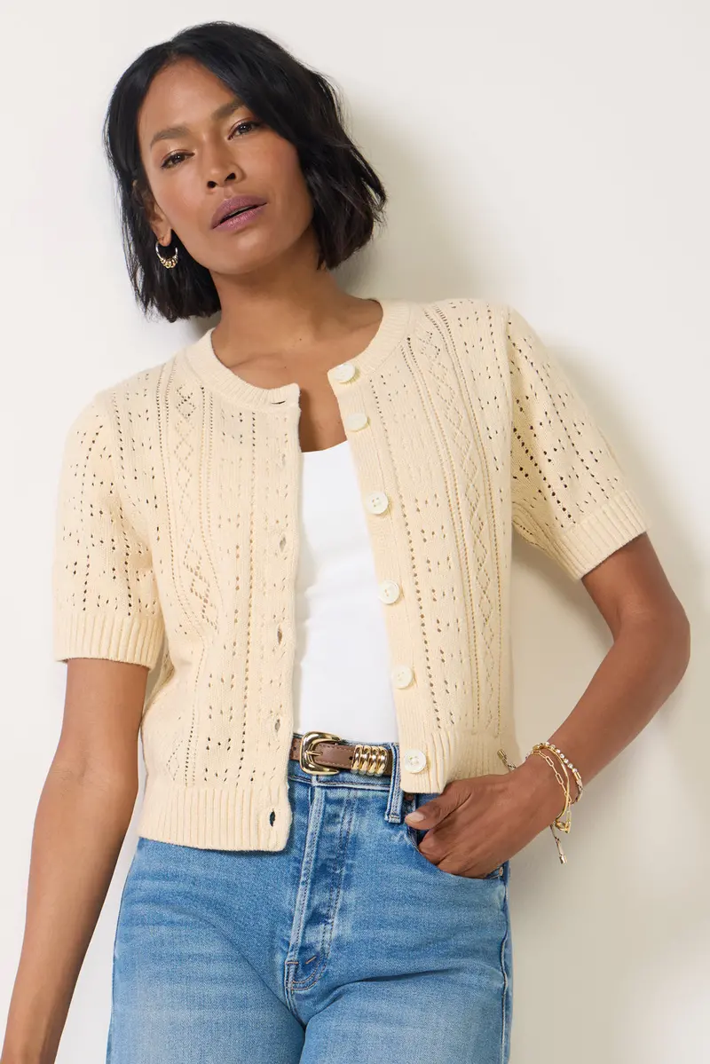 Women's Elle Pointelle Cardigan 3
