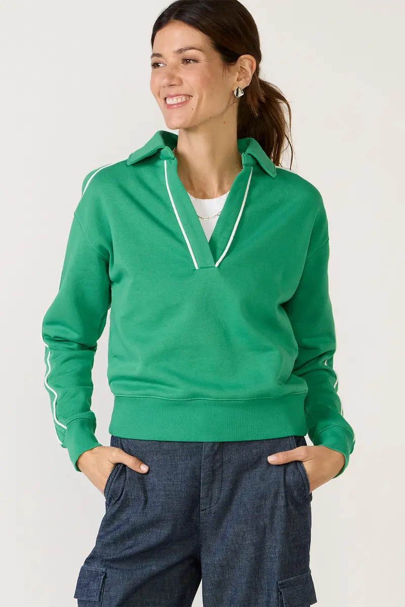 Women's Elsie Piped Polo Sweatshirt 1