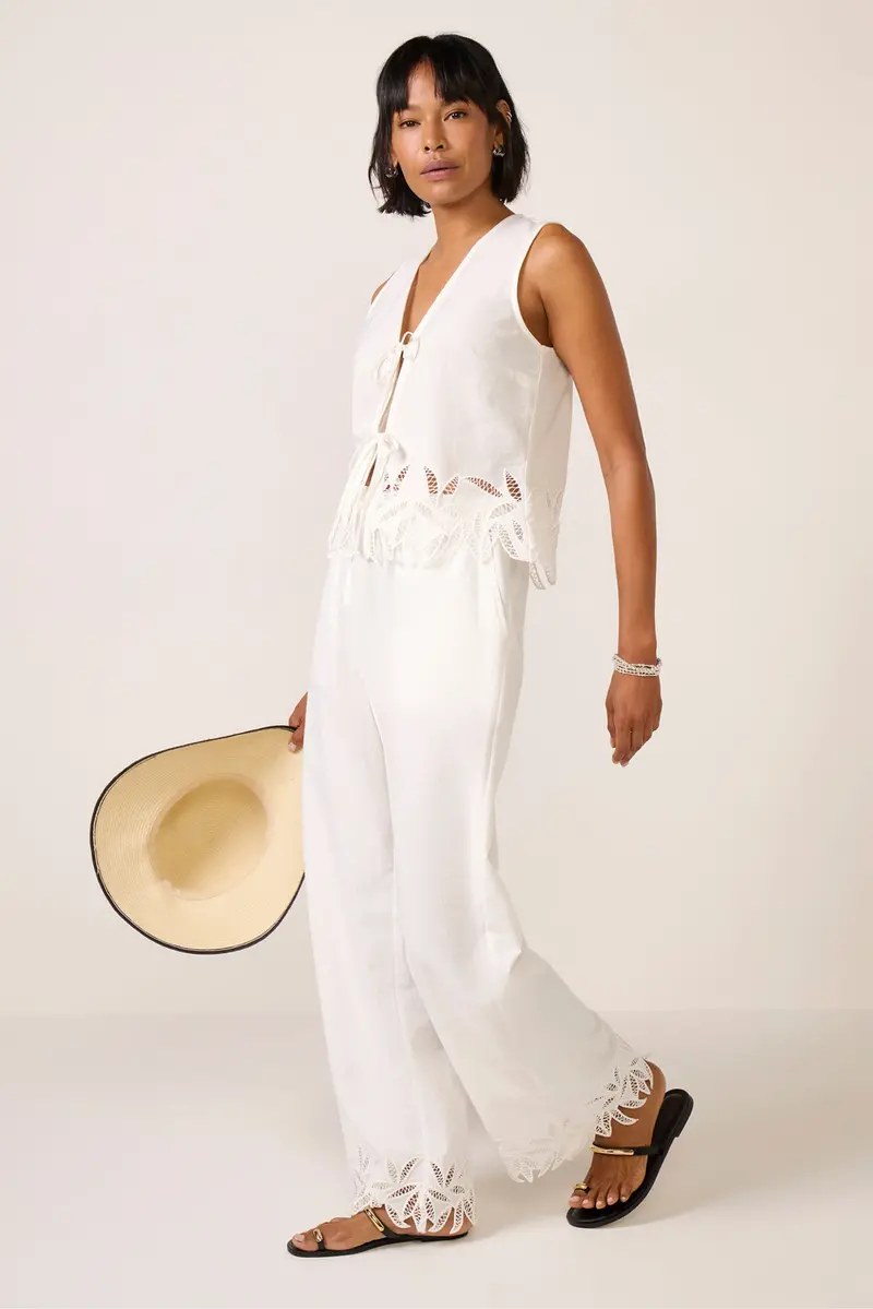 Women's Emmie Embroidered Wide Leg Pants 1