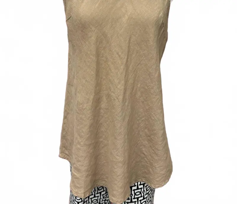 Women's Essential Linen Blend Swing Tank Top In Camel 1