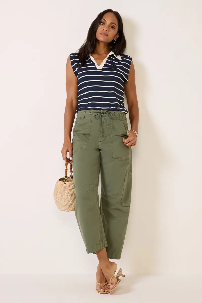 Women's Ester Stripe Polo Top 1
