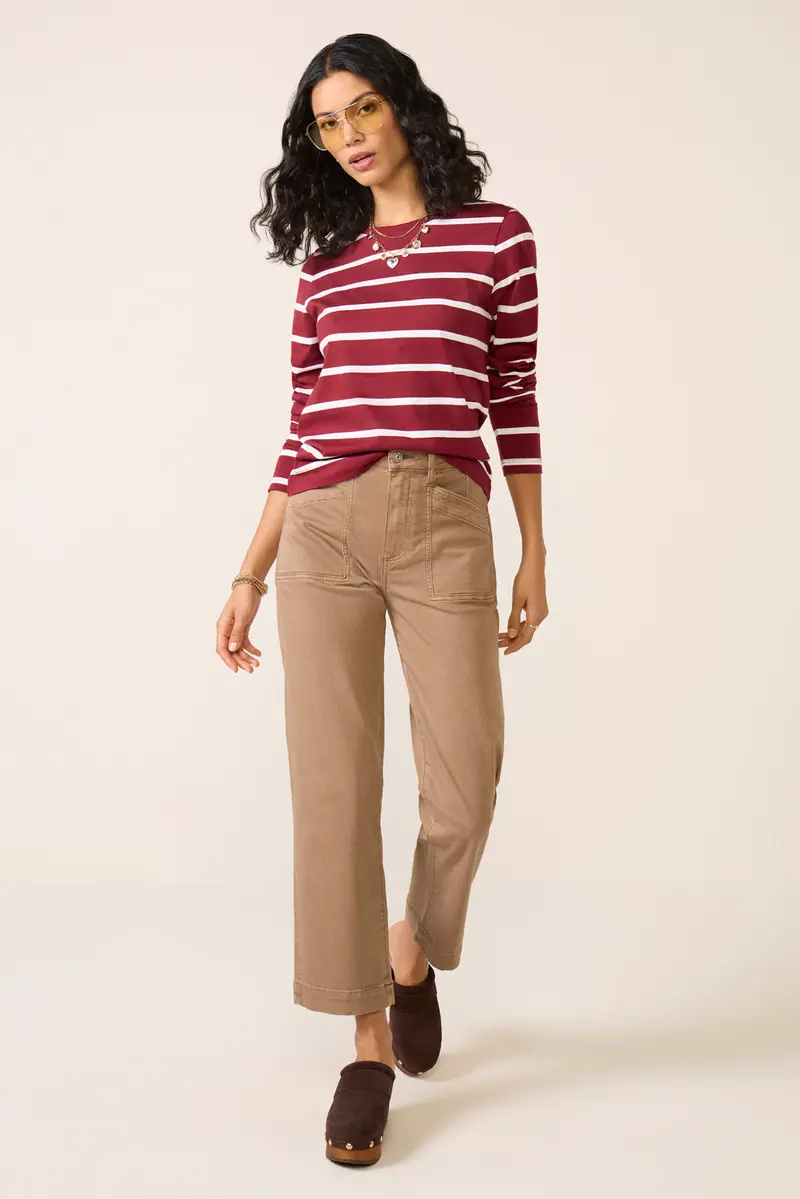 Women's Ever Perfect Long Sleeve Stripe T-Shirt 1