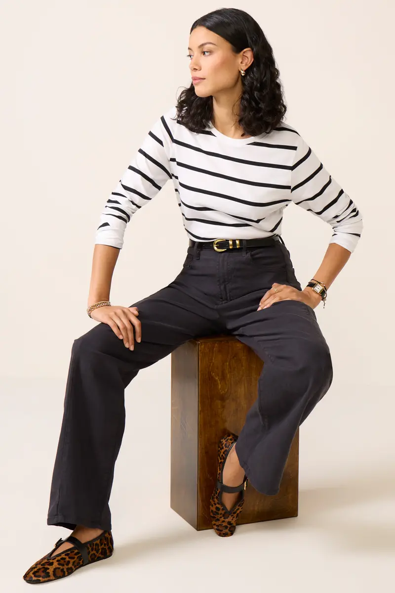 Women's Ever Perfect Long Sleeve Stripe T-Shirt 1