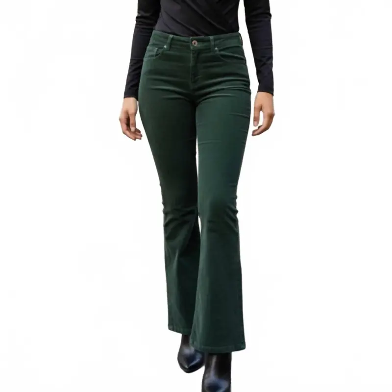 Women's Fairytale Corduroy Flare Pants In Green 1