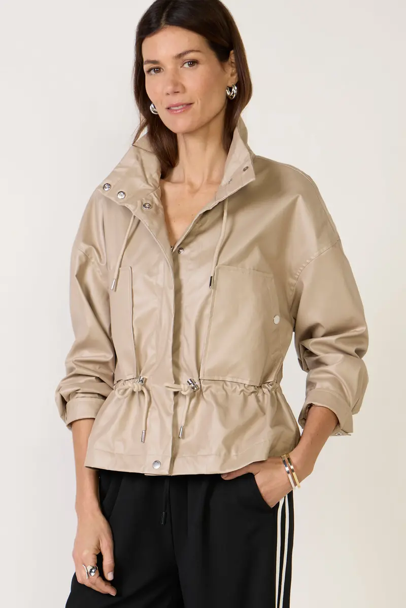 Women's Faux Leather Bomber Jacket 1