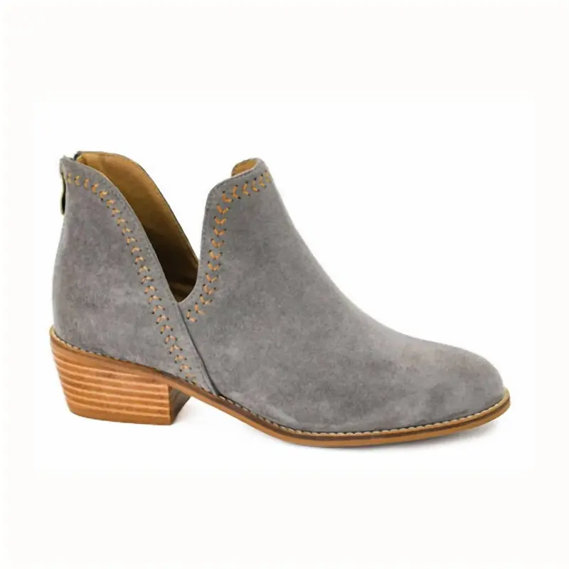 Women's Faux Suede Bluffin Bootie In Grey 1