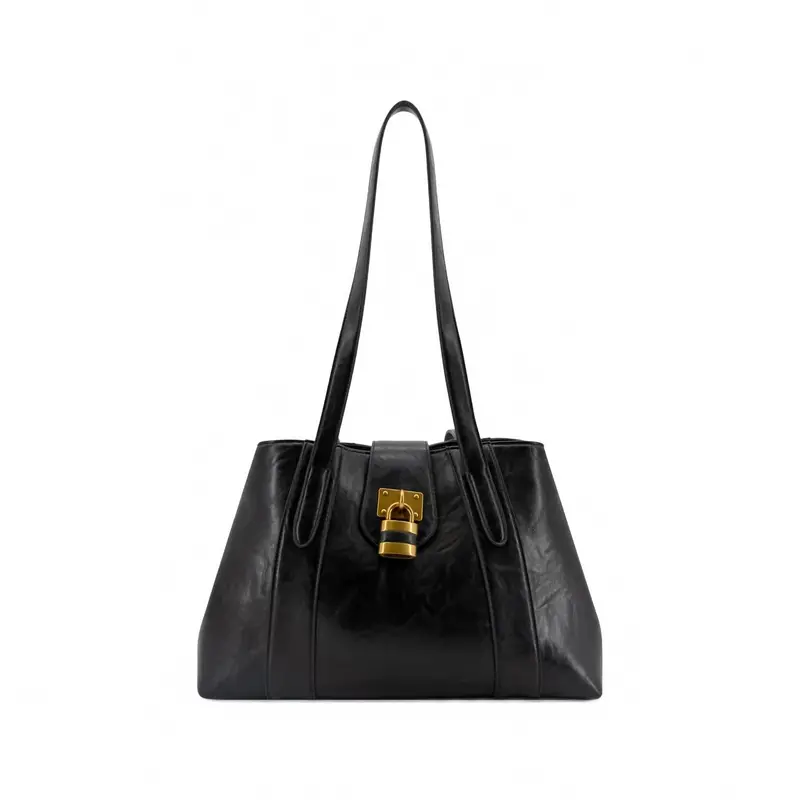 Women's Fiora Signature Lock Satchel In Black 1
