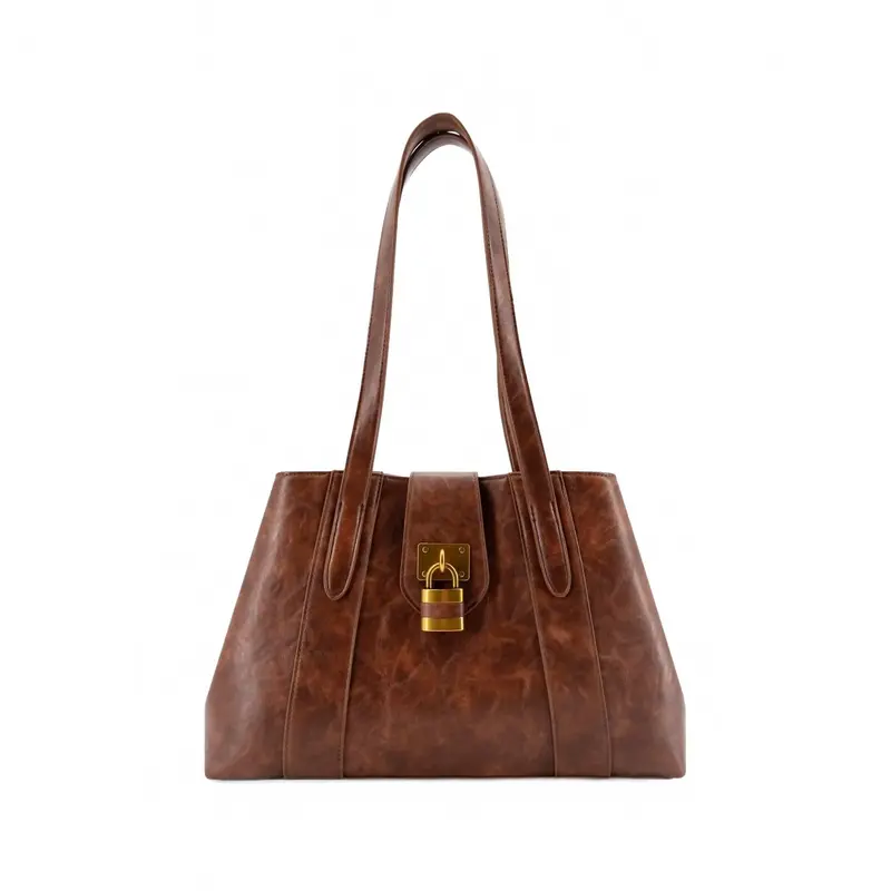 Women's Fiora Signature Lock Satchel In Brown 1