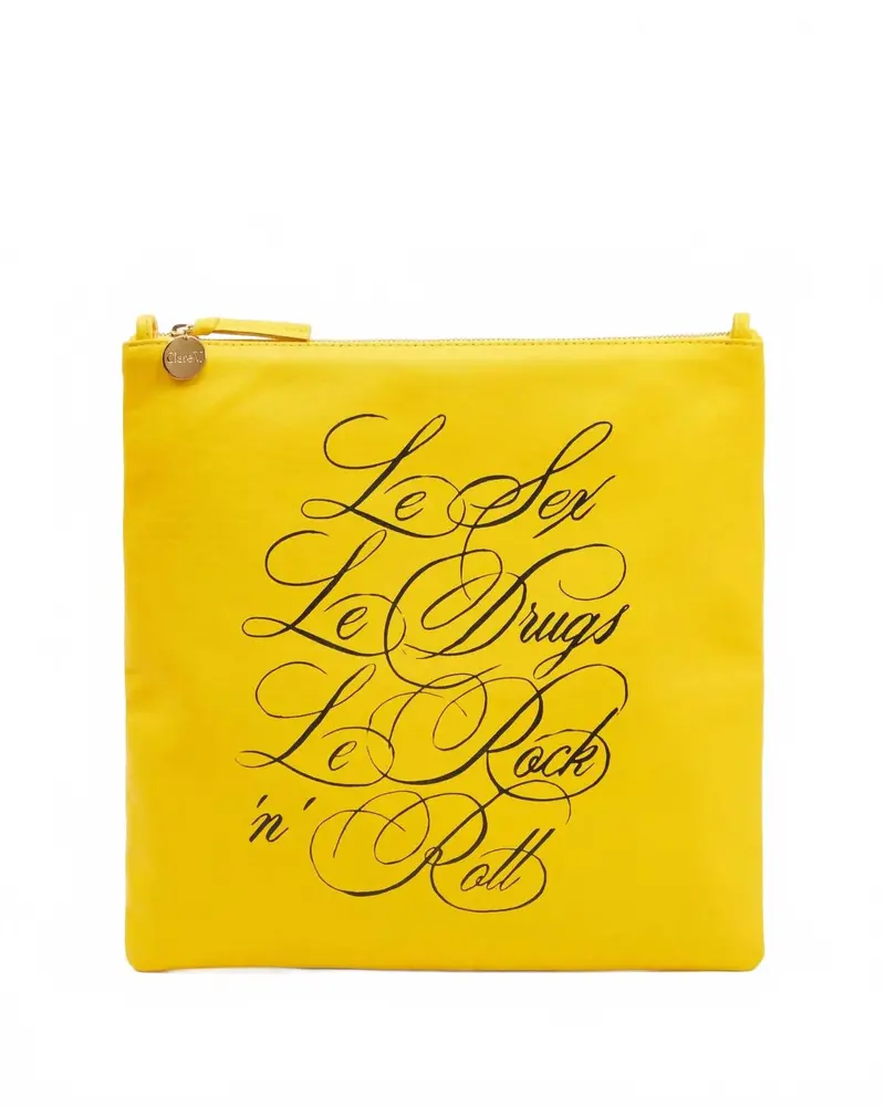 Women's Foldover Clutch In Yellow 1