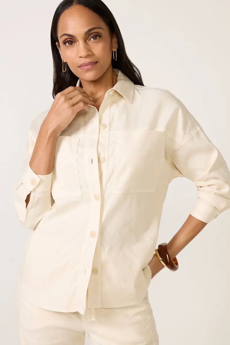 Women's Frankie Stretch Linen Long Shacket 1