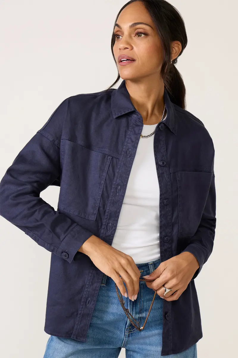 Women's Frankie Stretch Linen Long Shacket 1