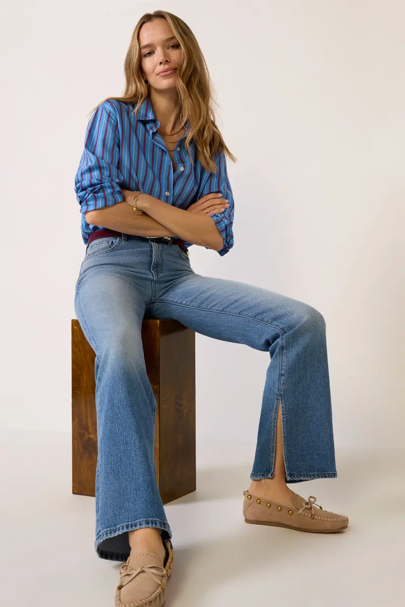 Women's Frankie Stripe Button Down Shirt 1