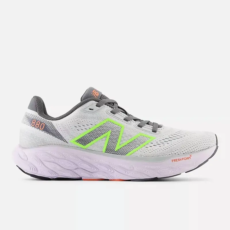 Women's Fresh Foam X 880V14 Running Shoes In Grey Matter Bleached Lime Glo 1