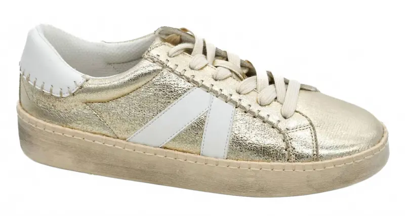 Women's Friend Zone Sneakers In Gold Crinkle Metallic 1