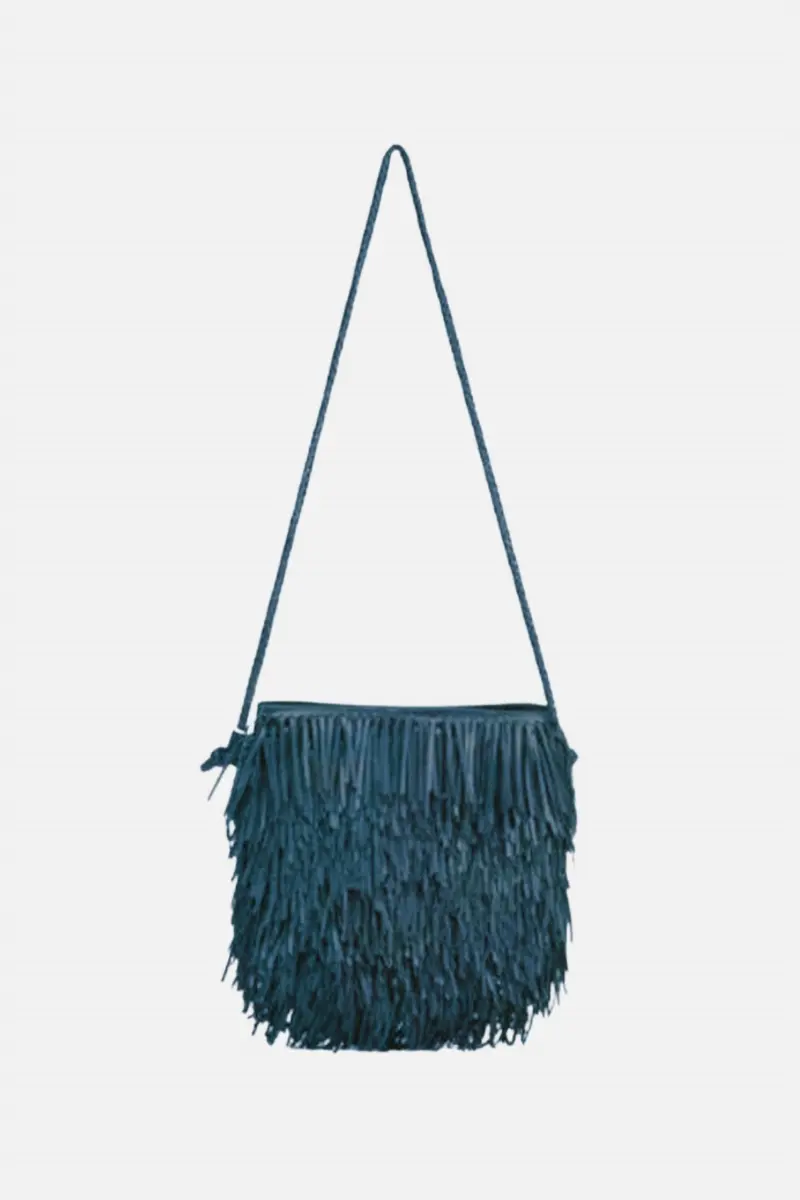 Women's Fringe Hobo Bag In Forest 1