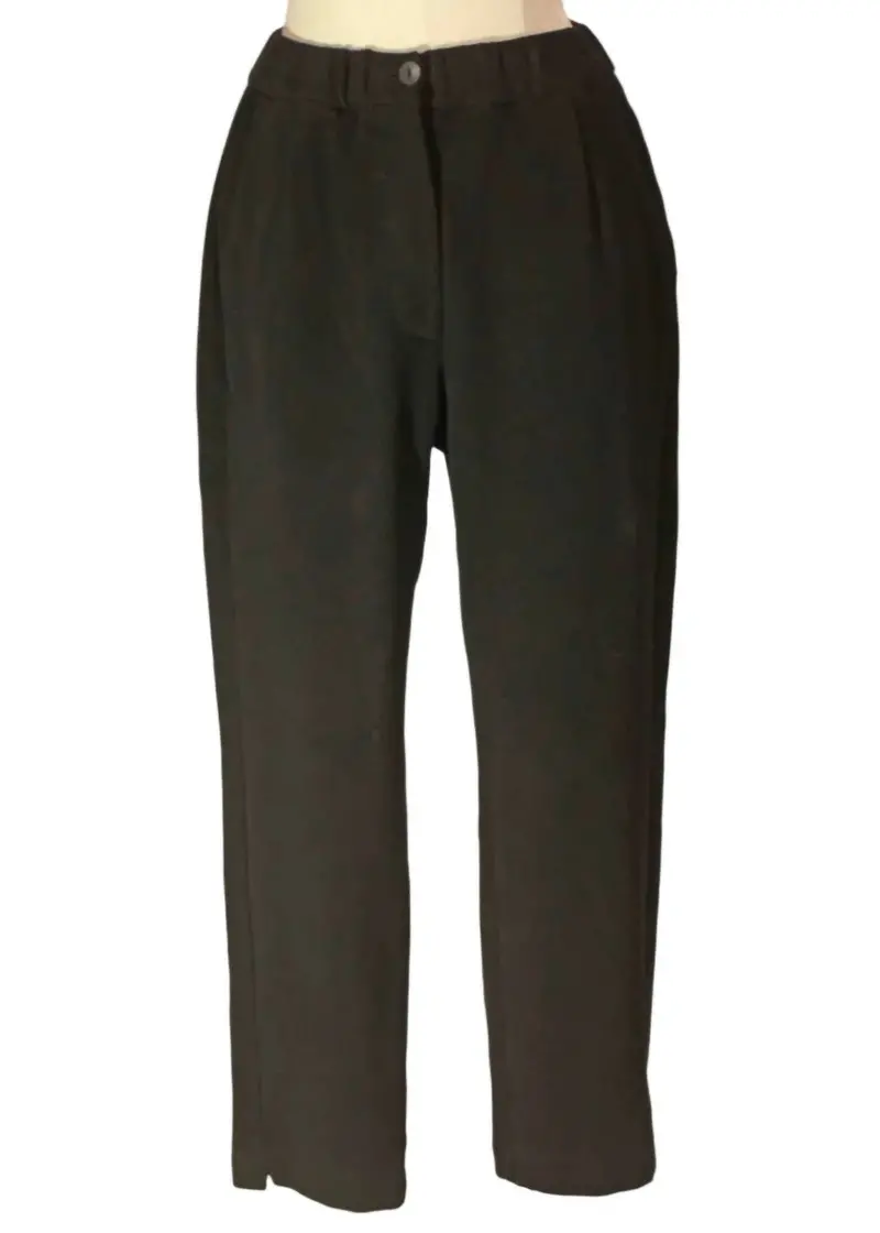 Women's Gathered Waist Large Back Pocket Pants In Black 1
