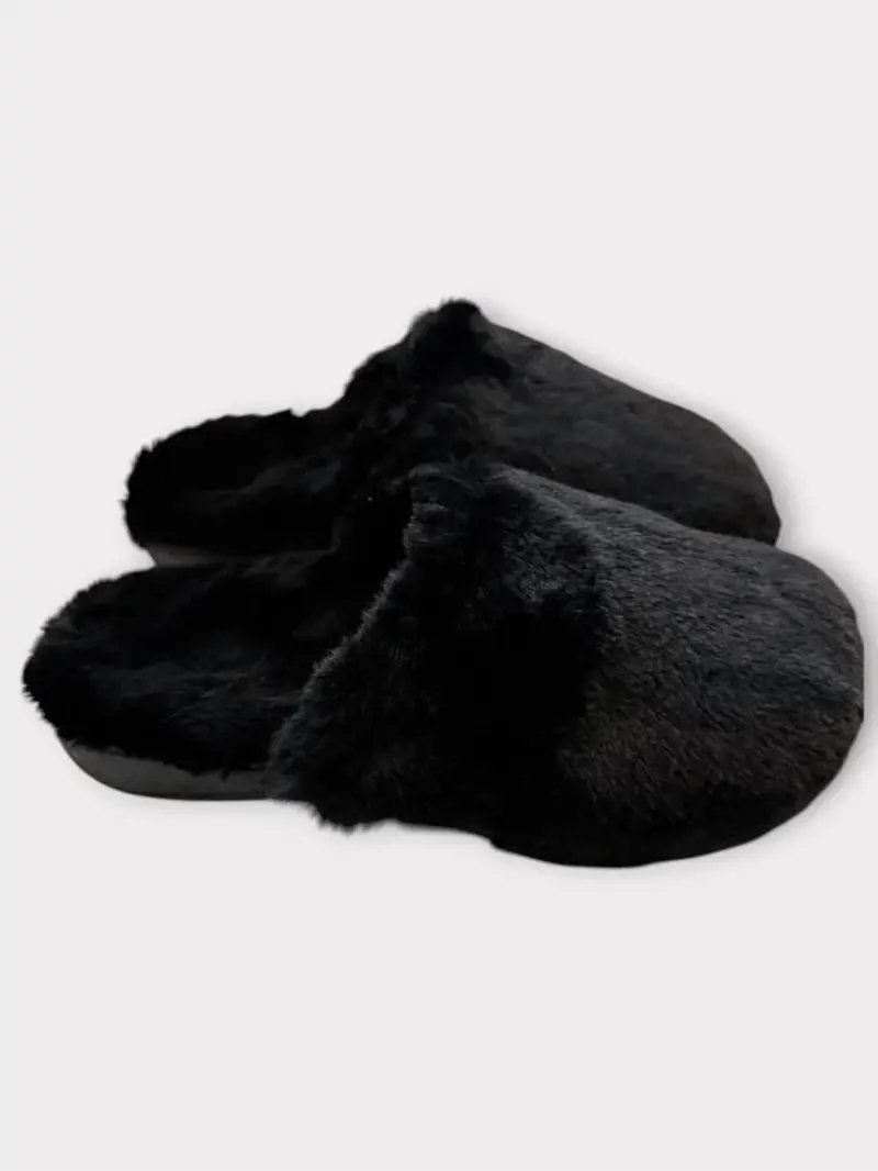 Women's Gemma Plush Slippers In Black 1