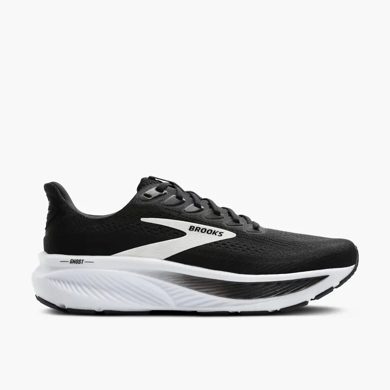 Women's Ghost 17 Running Shoes - Wide In Black/Grey/White 1