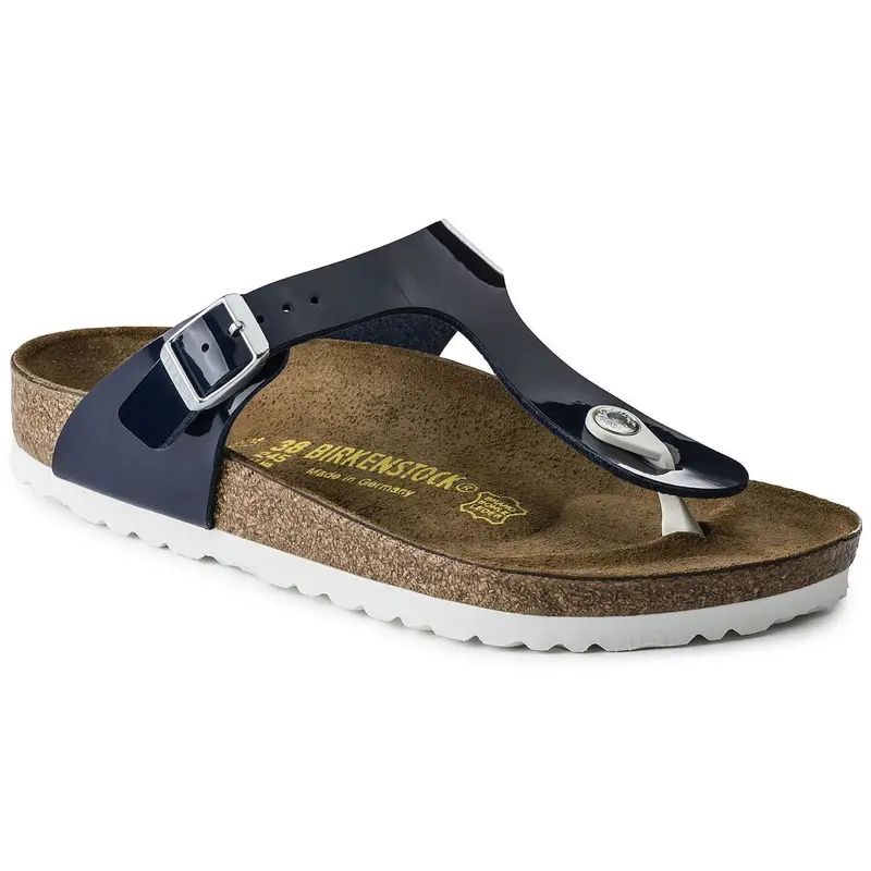 Women's Gizeh Birko Flor Sandal In Dress Blues Patent Navy 1