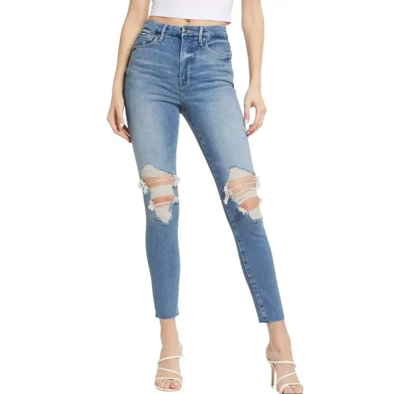 Women's Good Waist Jeans In Indigo 1