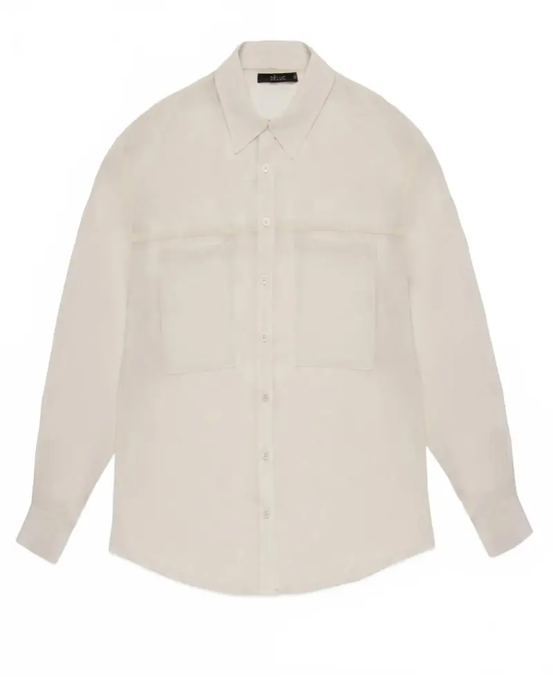 Women's Grayson Sheer Shirt In Ecru 1
