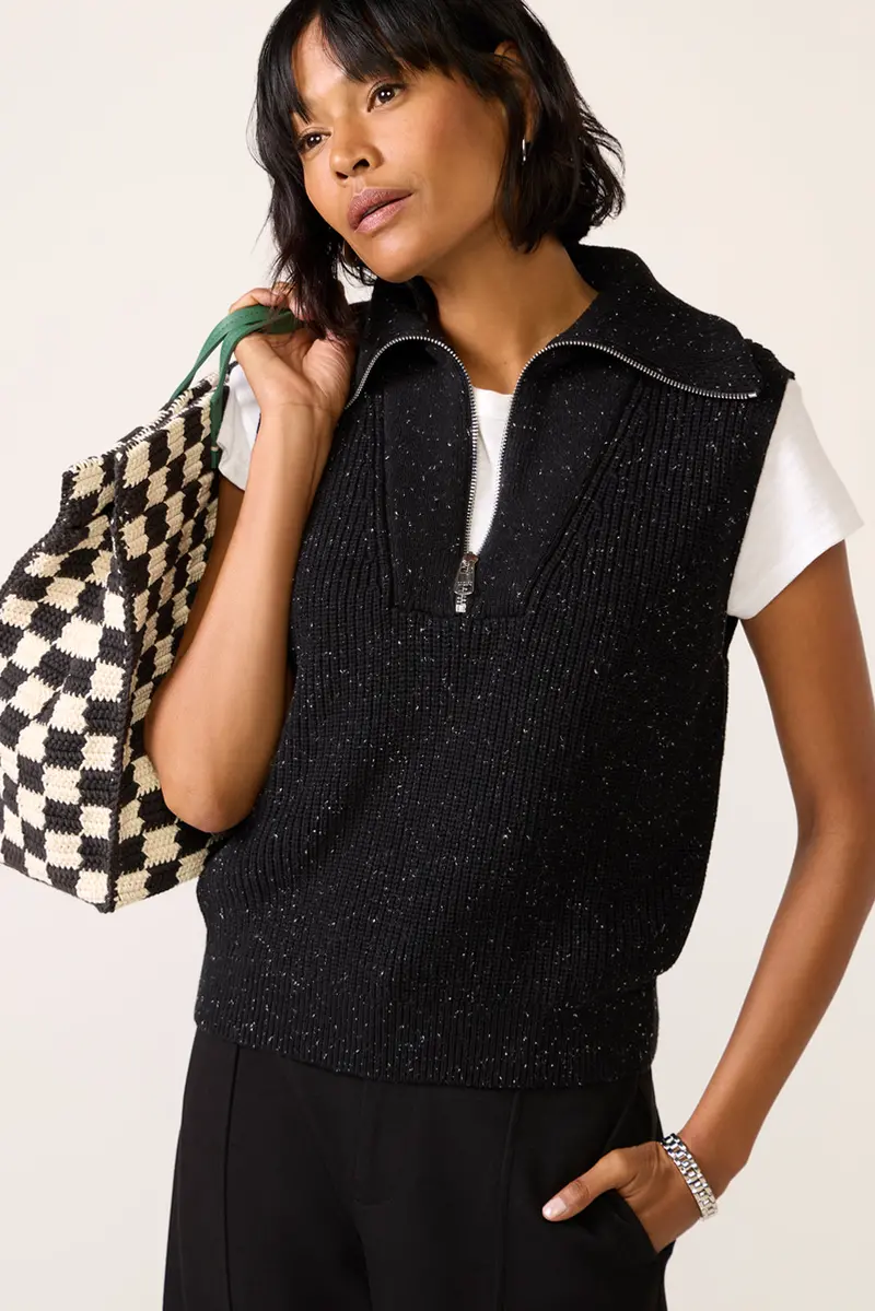 Women's Hally Half Zip Rib Vest 1