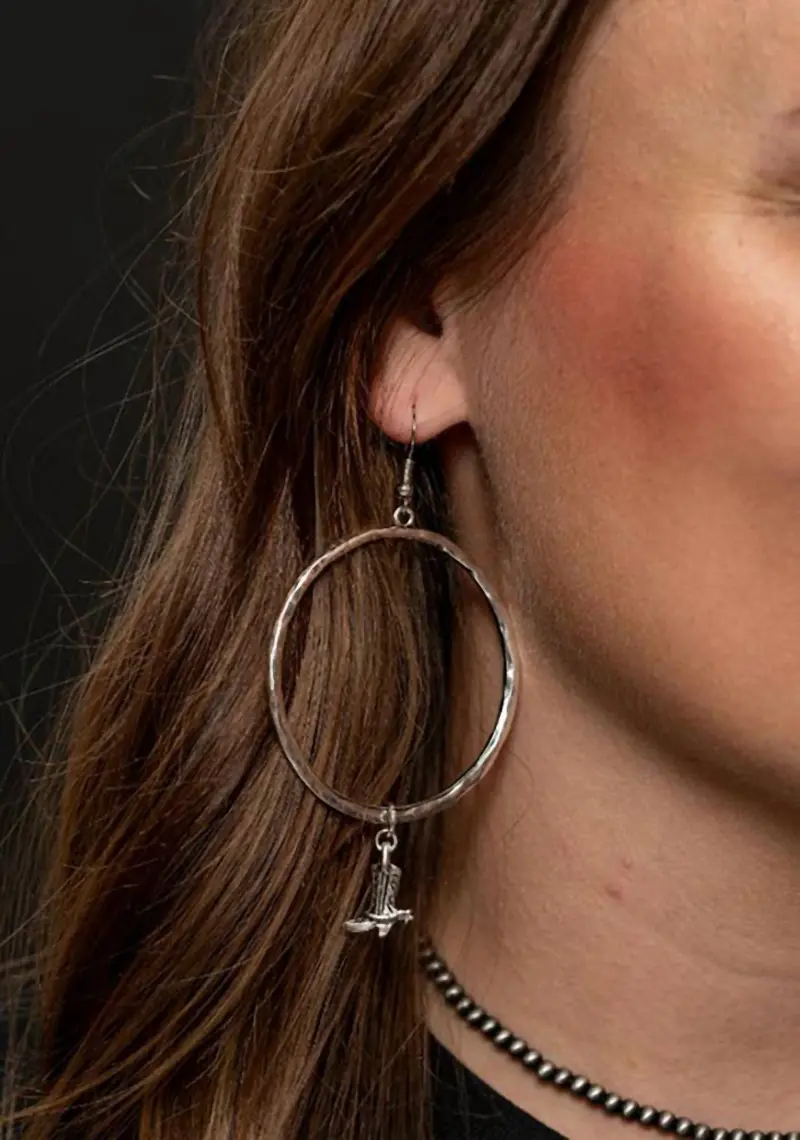 Women's Hammered Earring In Silver 1