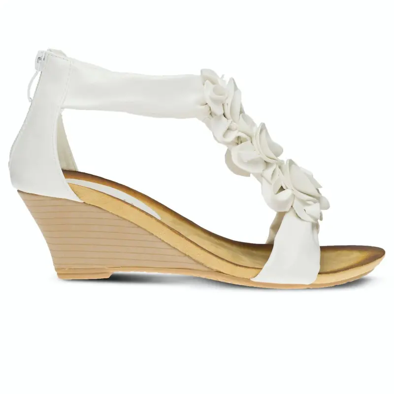 Women's Harlequin Wedge Sandal In White 1