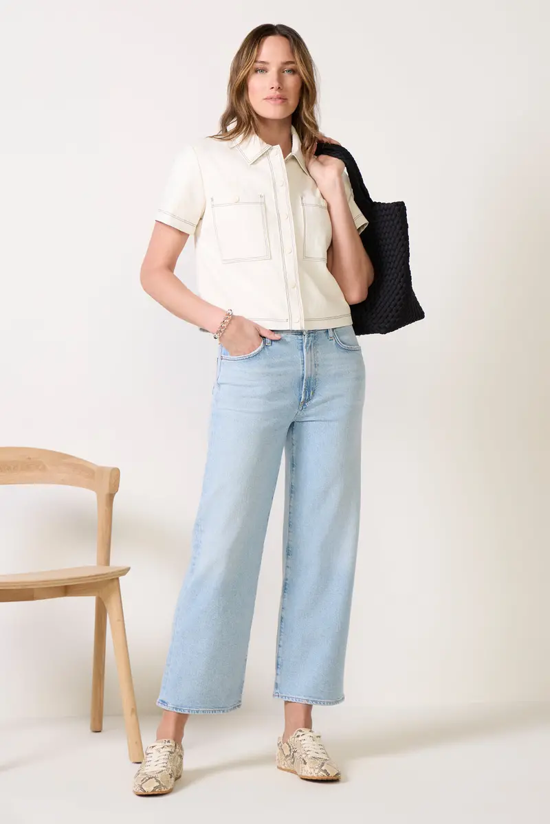 Women's Harper Wide Leg Crop Jeans 1