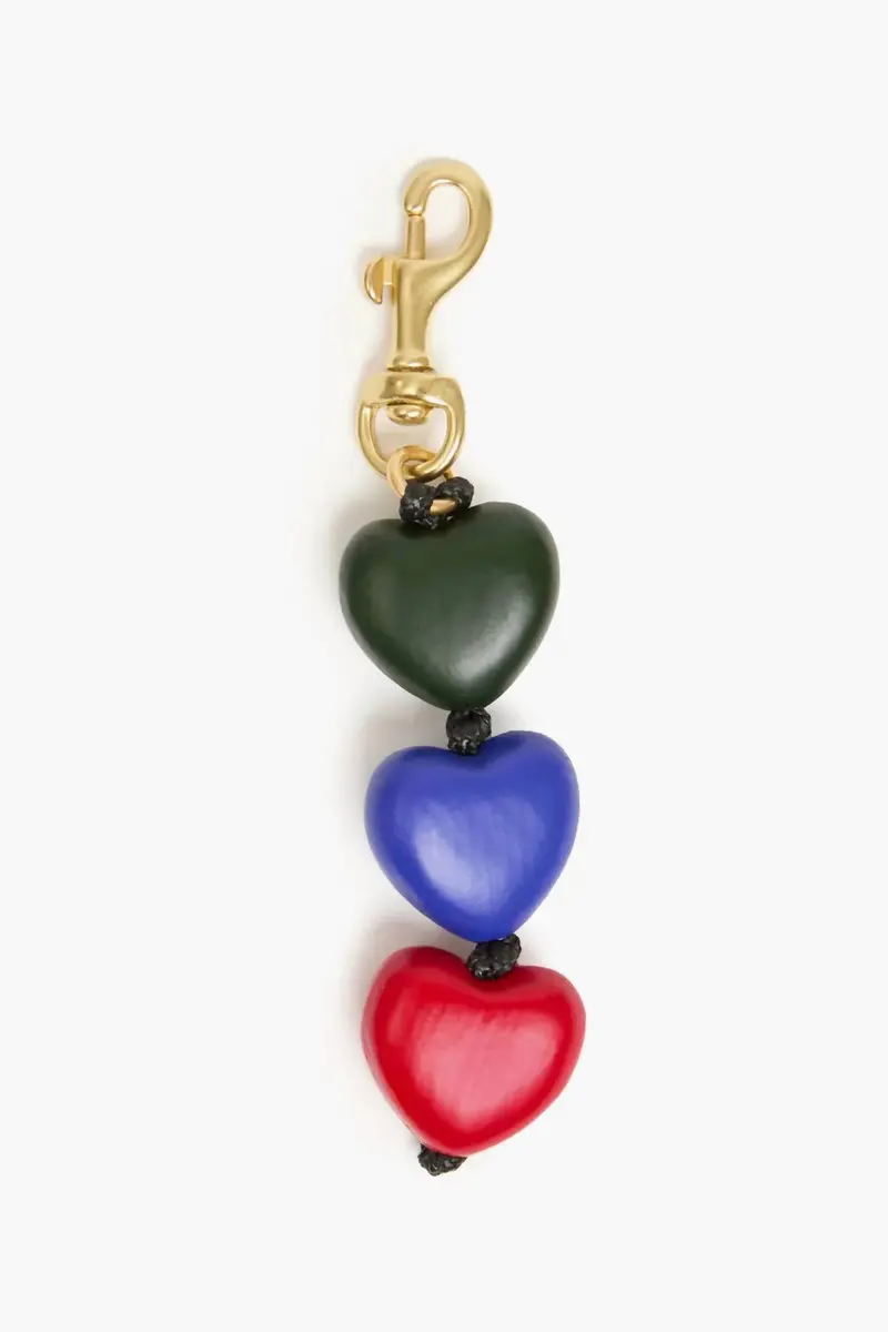 Women's Heart Fob Bag Charm In Green 1