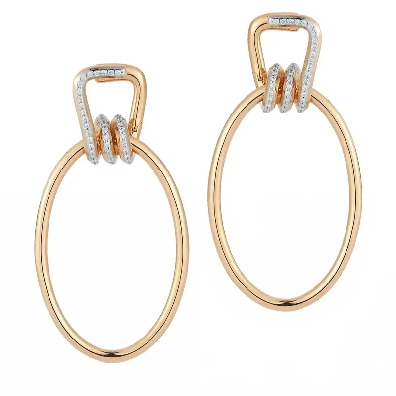 Women's Huxley Coil Link Earrings In Rose Gold 1