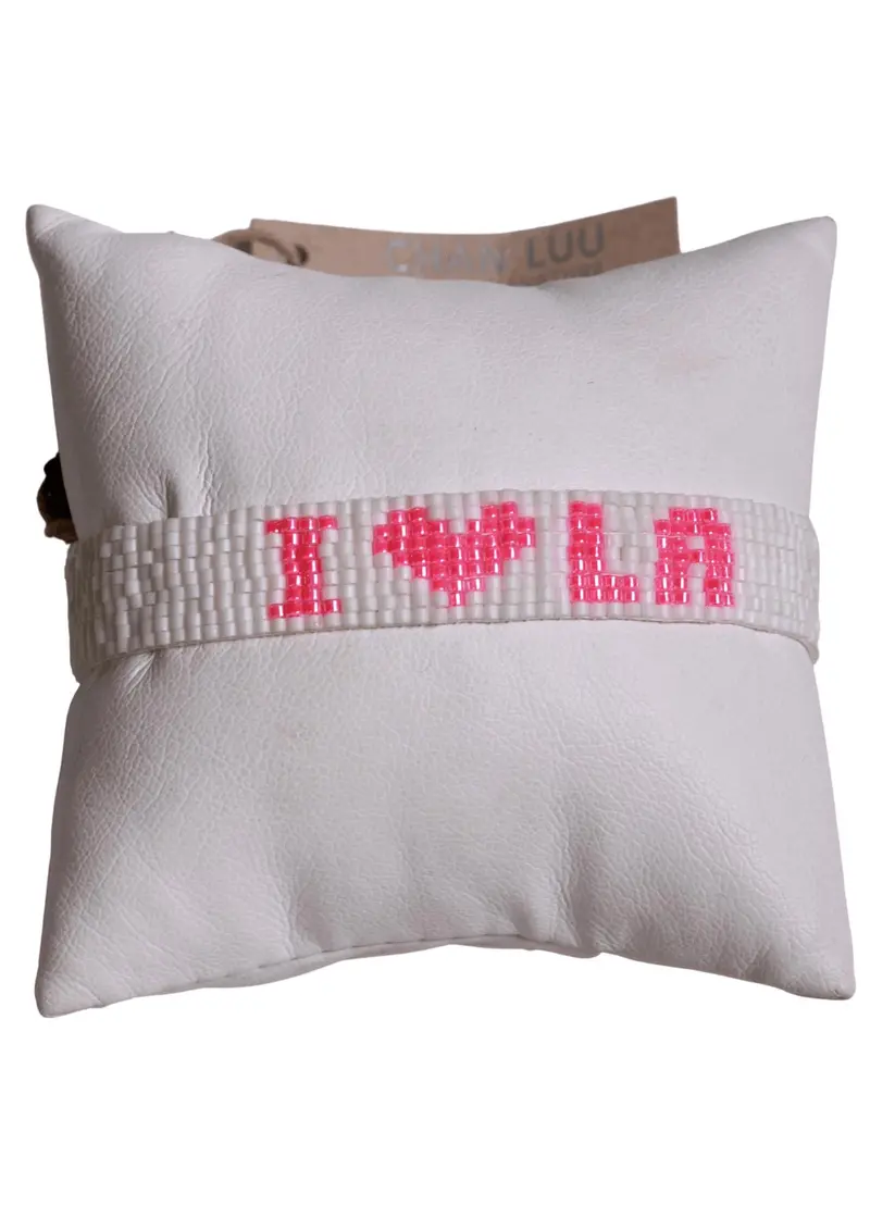Women's I Love La Bracelet In White 1