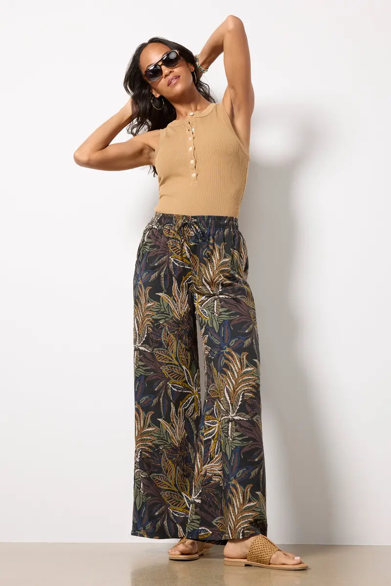 Women's Isla Palm Printed Pants 1