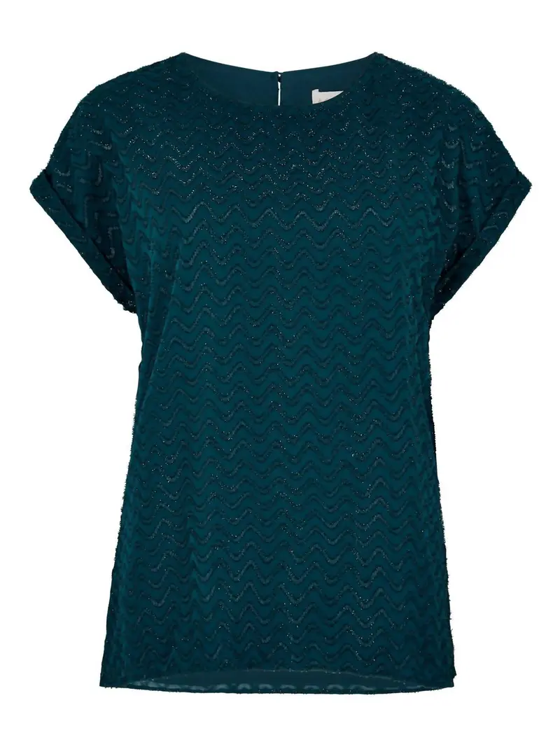 Women's Jacquard Grown On T-Shirt In Green 1