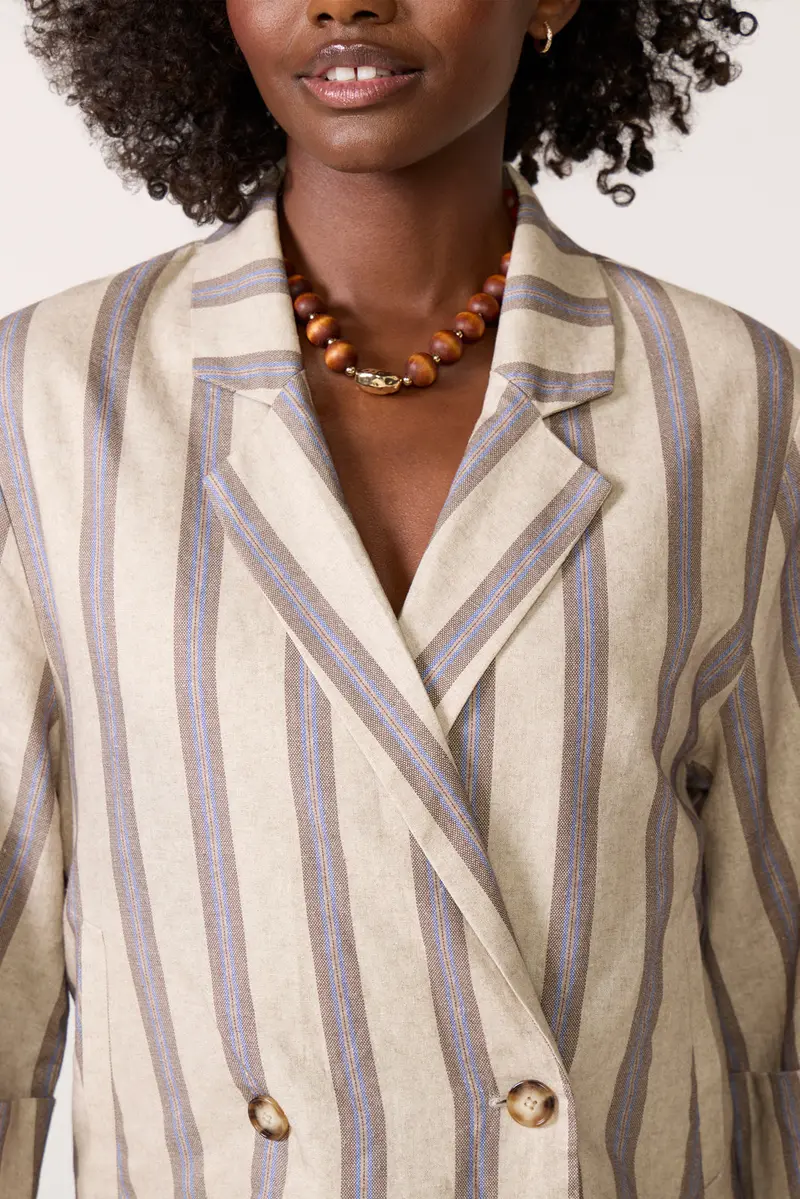 Women's Jess Linen Stripe Blazer 3