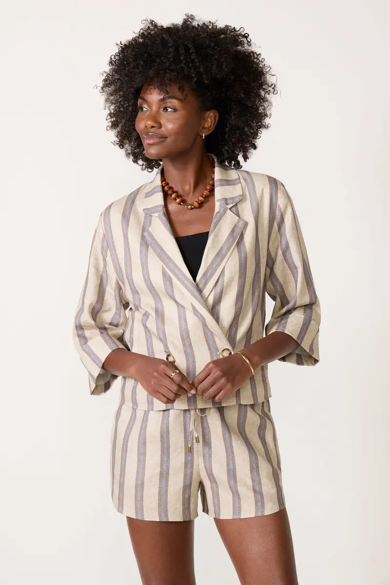 Women's Jess Linen Stripe Blazer 5