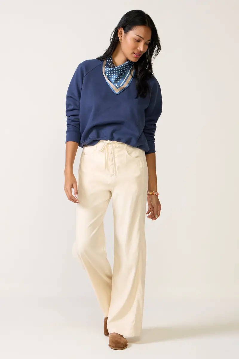 Women's Joelle Stretch Linen Trouser With Tie Waist Pants 1